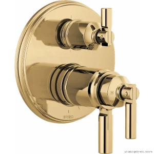Brizo T75676-PG Polished Gold Thermostatic Valve Trim with 6-Function Diverter