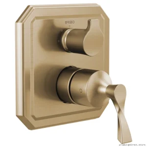 Brizo T75P530-GL Luxe Gold Shower Valve Trim with 3-Way Pressure Balance Diverter