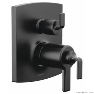 Brizo Thermostat Valve Trim w/ Integrated Divertor & Handle-Free Design - Matte Black T75506
