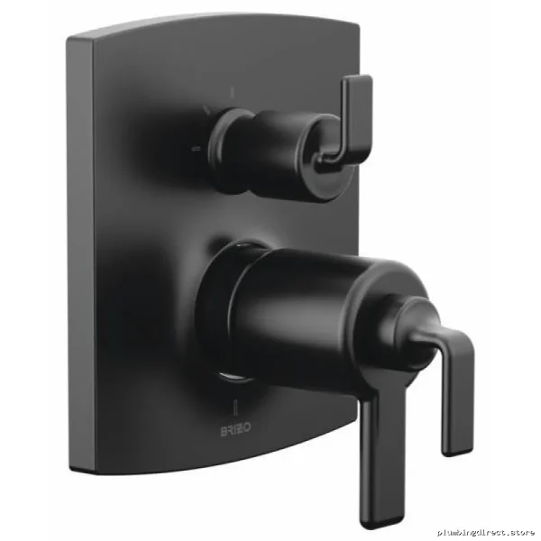 Brizo Thermostat Valve Trim w/ Integrated Divertor & Handle-Free Design - Matte Black T75506