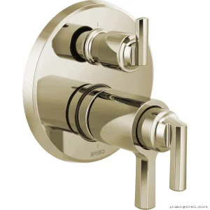 Brizo T75598-PN Thermostatic Shower Valve Trim with 3-Way Diverter - Polished Nickel Finish