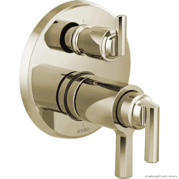 Brizo T75598-PN Thermostatic Shower Valve Trim with 3-Way Diverter - Polished Nickel Finish