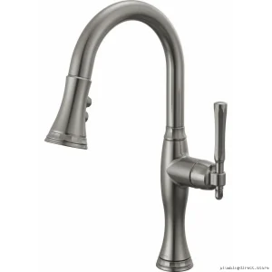 Tulham Bar Prep Faucet with Pulldown Spray - Premium Steel 63958LF-SL Brizo