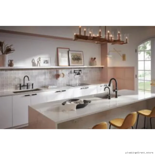 Brizo Tulham Matte Black Faucet with Pulldown Spray - Black Onyx Finish 63958LF-BLBNX - Image 2