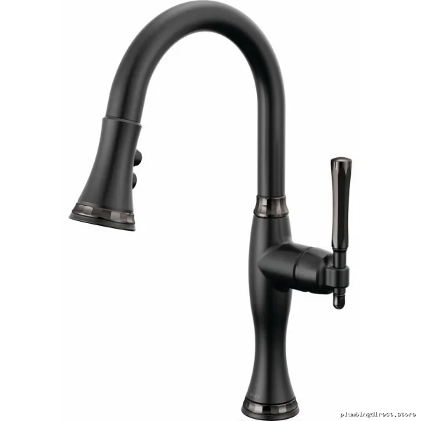 Brizo Tulham Matte Black Faucet with Pulldown Spray - Black Onyx Finish 63958LF-BLBNX