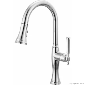 Brizo Tulham Chrome Pulldown Sprayer | Modern Kitchen Faucet #63058
