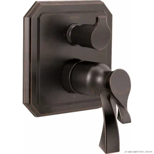 Brizo Venetian Bronze Thermostatic Shower Valve Trim with 3-Function Diverter