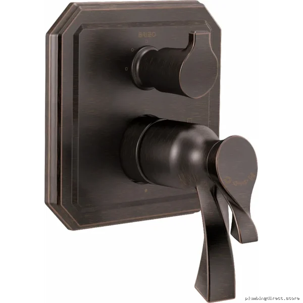 Brizo Venetian Bronze Thermostatic Shower Valve Trim with 3-Function Diverter