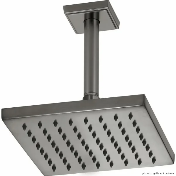 Brizo Vettis Square Raincan Ceiling-Mounted Shower Head - Luxe Steel Finish - Image 2