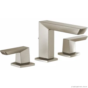 Brizo Vettis Widespread Bathroom Sink Faucet - Luxe Nickel Finish, Low Flow