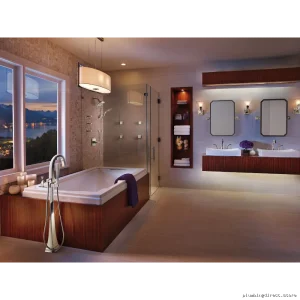 Brizo RP62603PN Virage Modern Wall-Mounted Shower Arm in Polished Nickel