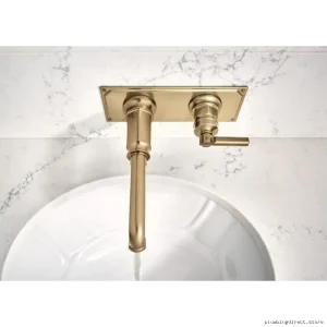 Wall Mount Bathroom Faucet Escutcheon Plate Luxe Steel for Brizo Faucets