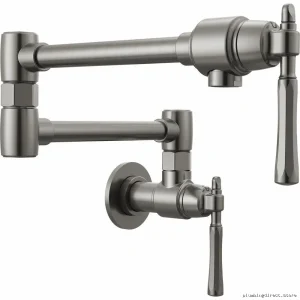Brizo 62858LF-SL Wall Mount Pot Filler - Durable Luxe Steel Kitchen Design