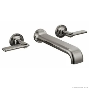 Brizo Allaria 2-Handle Wall Mount Tub Filler Trim - Brilliance Black Onyx
