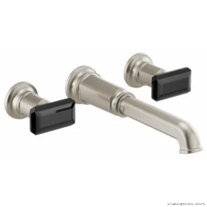 Brizo Invari Wall Mount Tub Filler Trim - Luxe Nickel Finish, 2-Handle Design T70476-NKLHP