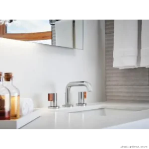 Brizo Water-Saving Single-Handle Widespread Faucet - Polished Nickel Low Spout