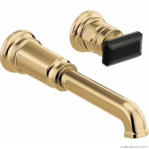 Brizo Gold Wall Mount Lavatory Handle with Black Crystal HK5876-PGBC