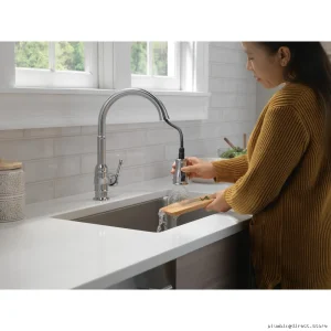 Broderick Arctic Stainless Kitchen Faucet - Pulldown Spray Dual Delta Tap
