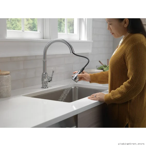 Broderick Arctic Stainless Kitchen Faucet - Pulldown Spray Dual Delta Tap - Image 4