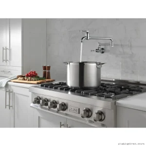 Broderick Arctic Stainless Steel Pot Filler - 1190LFL-AR Delta