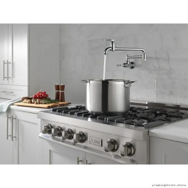 Broderick Arctic Stainless Steel Pot Filler - 1190LFL-AR Delta