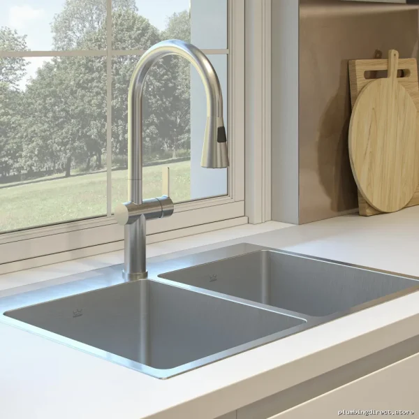 Brookmore Two-Bowl Stainless Steel Kitchen Sink - 30-7/8", 1-Hole Drop-In - Image 2