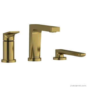 Brushed Gold Tub Filler with Hand Shower 3-Hole Deck Mount TOD16BG