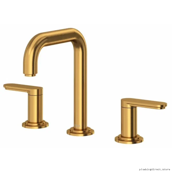 Brushed Gold Arca U-Spout Bathroom Faucet, Lever Handles, 1.2 GPM Water Flow RIOBEL