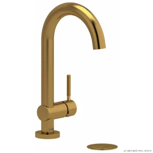 Brushed Gold Single-Hole Bathroom Sink Faucet with Eco-Friendly Low-Flow Efficiency