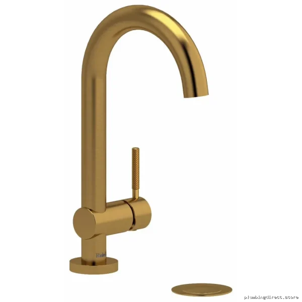 Brushed Gold Single-Hole Bathroom Sink Faucet with Eco-Friendly Low-Flow Efficiency