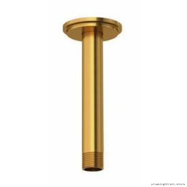 Brushed Gold Ceiling-Mount Shower Arm with Round Wall Plate - RIOBEL Model 568BG
