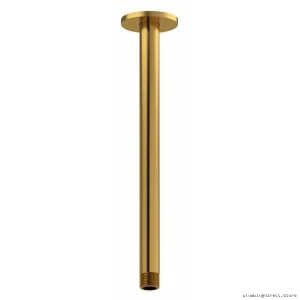 Brushed Gold 12-Inch Ceiling Shower Arm with Round Escutcheon - RIOBEL 507BG