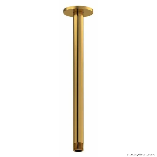 Brushed Gold 12-Inch Ceiling Shower Arm with Round Escutcheon - RIOBEL 507BG