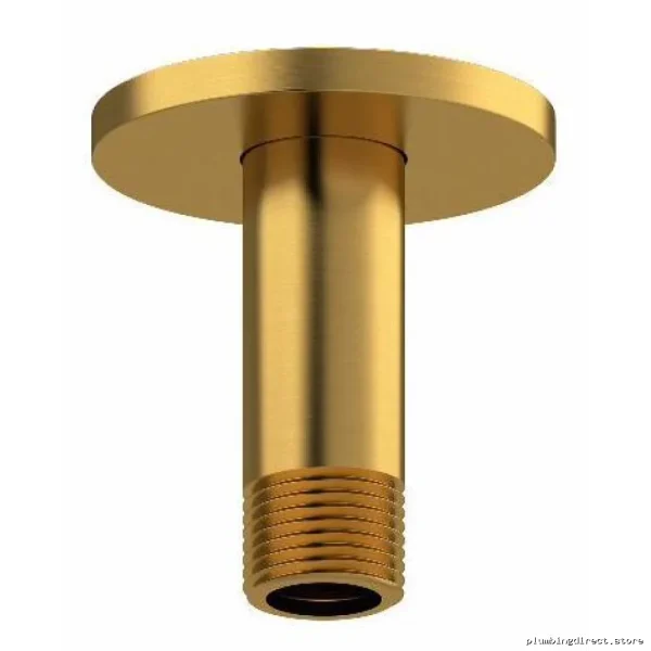 Brushed Gold Ceiling Shower Arm with Round Plate 3-Position Mount