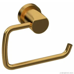 Brushed Gold Curved Toilet Paper Holder - Modern Bathroom Accessory with Space-Saving Design