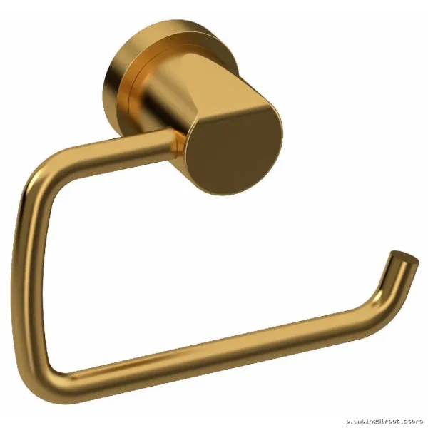 Brushed Gold Curved Toilet Paper Holder - Modern Bathroom Accessory with Space-Saving Design