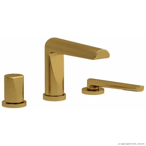 Brushed-Gold Deck-Mount Tub Fill Trim w/Parabola Design RioBel