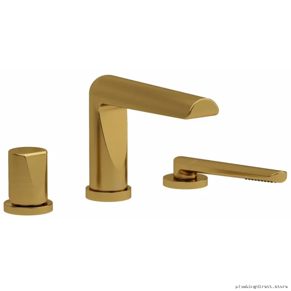 Brushed-Gold Deck-Mount Tub Fill Trim w/Parabola Design RioBel