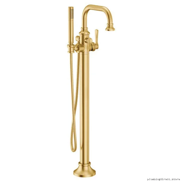 Floor Mount Tub & Shower Combo in Brushed Gold by Moen