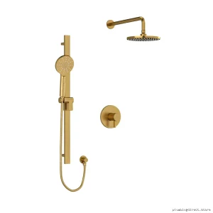 Brushed Gold Modern Shower Trim Kit - RIOBEL Paradox Collection