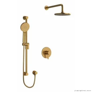 Brushed Gold Shower Trim Kit - Modern Design by RioBel