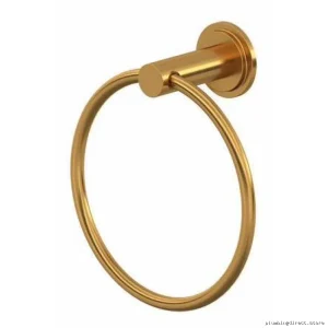Brushed Gold Arca Towel Ring - Modern Bathroom Hardware by Riobel