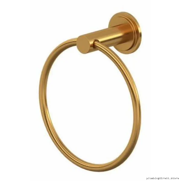 Brushed Gold Arca Towel Ring - Modern Bathroom Hardware by Riobel