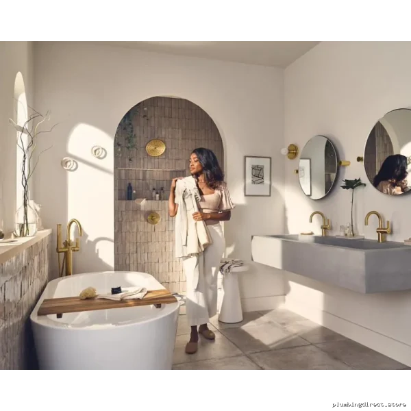 Elegant Freestanding Tub Filler & Hand Shower Trim - Brushed Gold Moen
