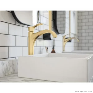 Brushed Gold Optic Vessel Sink Faucet | Hansgrohe Locarno Collection