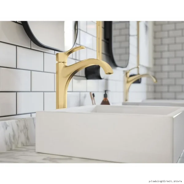 Brushed Gold Optic Vessel Sink Faucet | Hansgrohe Locarno Collection