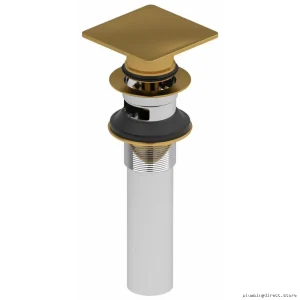 Brushed Gold Push Drain with Overflow - DB140BG RIOBEL