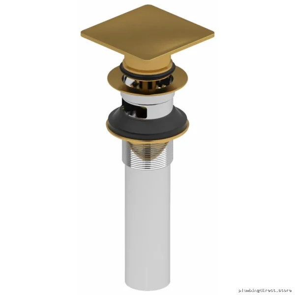 Brushed Gold Push Drain with Overflow - DB140BG RIOBEL