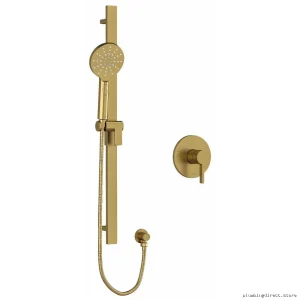Brushed Gold RIOBEL Shower Faucet: Pressure Balance, PEX Expansion PXTM54BG-EX