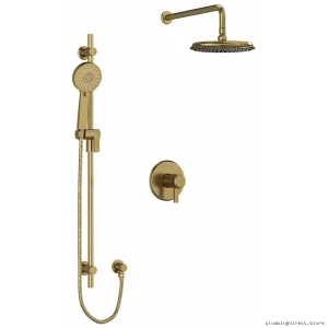 Brushed Gold Shower Faucet Trim by Momenti - Modern Bathroom Hardware
